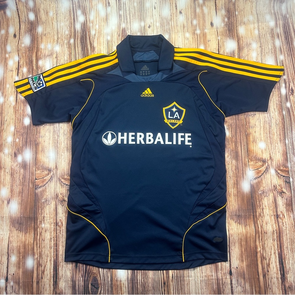 Adidas David Beckham LA Galaxy Soccer Men’s Jersey Size Large 2007 - Picture 3 of 16